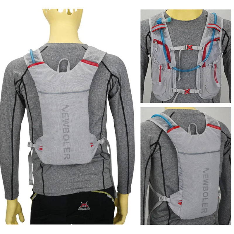 Ultralight Trail Running Vest – 5L Hydration Backpack for Marathoners with Breathable Straps and 500ml Water Bottle Included