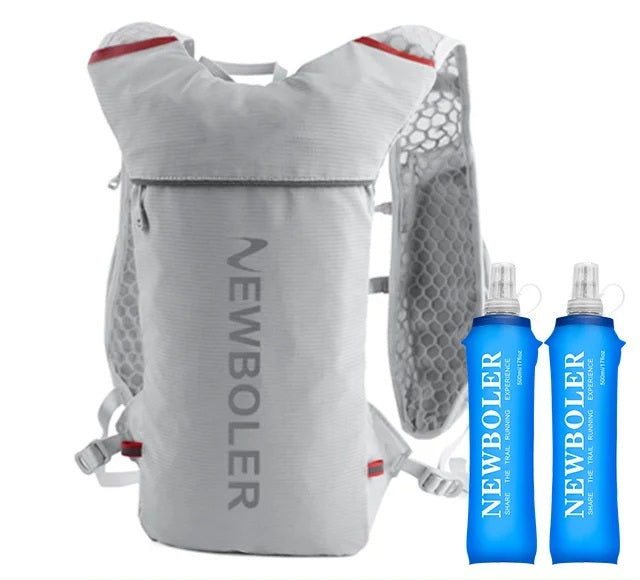 Ultralight Trail Running Vest – 5L Hydration Backpack for Marathoners with Breathable Straps and 500ml Water Bottle Included