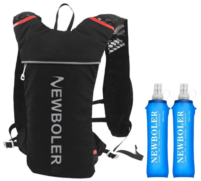 Ultralight Trail Running Vest – 5L Hydration Backpack for Marathoners with Breathable Straps and 500ml Water Bottle Included