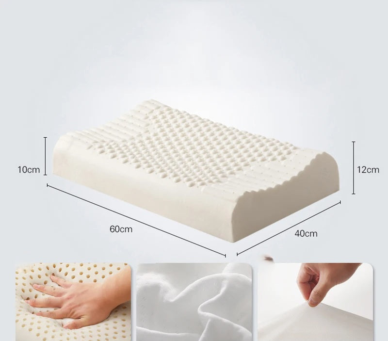 Pure Natural Latex Cervical Pillow – Orthopedic Memory Foam for Deep Sleep & Mite Protection