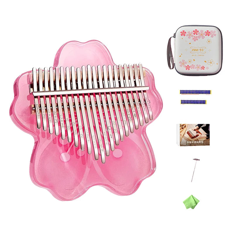 Crystal Clear Acrylic Kalimba – Portable Thumb Piano with 10/17/21 Keys for Soothing Melodies