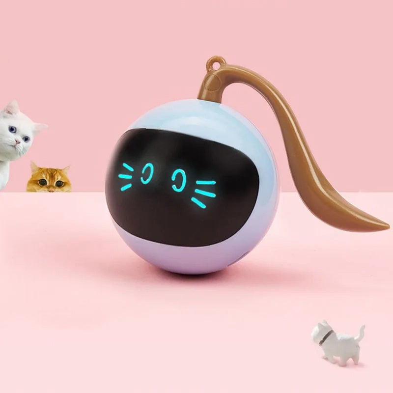 Crazy Cat Teaser Toy – Rolling Interactive Ball with LED Lights for Fun, Active, Auto-Chasing Pet Entertainment Anytime