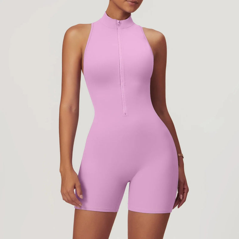 High Strength Hollow Back Scrunch Butt Gym Romper – Sexy Sleeveless Sport Jumpsuit for Yoga, Fitness & Activewear Chic