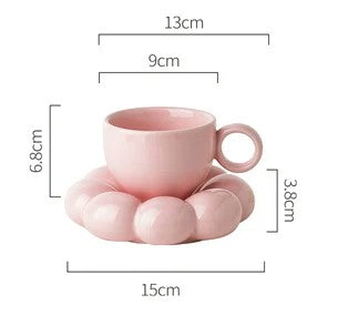 Cloud Ceramic Cup & Saucer Set – Elegant Home Tea & Coffee Essentials