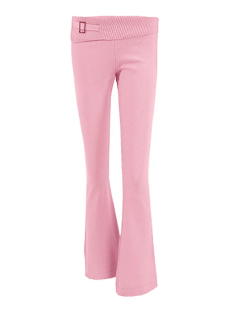 Trendy Knit Tracksuit – Cropped Hoodie & Trousers Set for Chic Comfort & Style