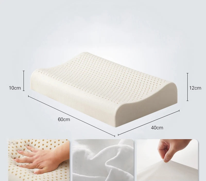 Pure Natural Latex Cervical Pillow – Orthopedic Memory Foam for Deep Sleep & Mite Protection