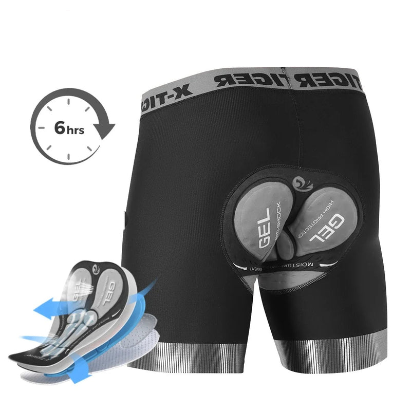 Breathable Men's Padded Cycling Shorts – 5D Underwear with Anti-Slip Leg Grips