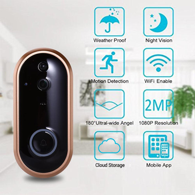 Smart Wireless Doorbell Intercom Video Ring Door Bell With Camera