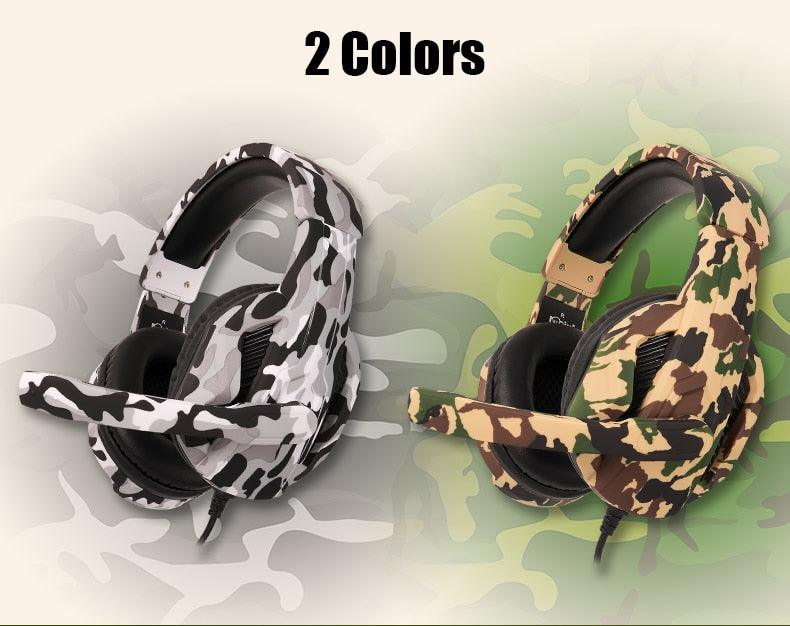 Camouflage Gaming Headset Headphones With Microphone Stereo For PC, Gamer, Laptop, Phone And Computer