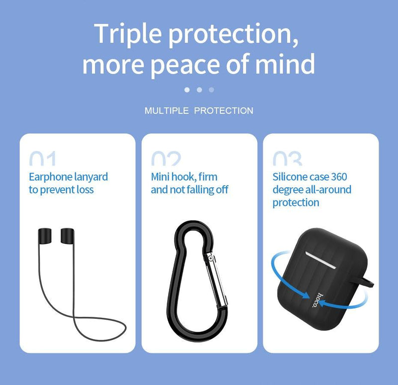 Soft silicone Cover for Apple AirPods and Anti-lost rope