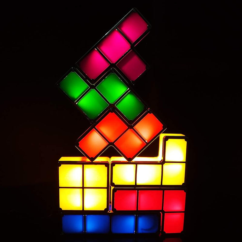 TetraLamp | Tetra Puzzle Game Lights | 7 Interlocking Shapes | Retro Game Inspired