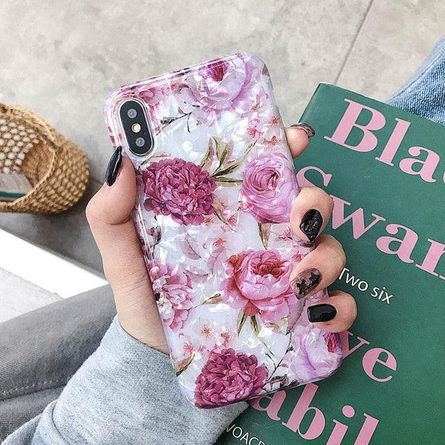 Luxury Flowers Design Phone Case For iPhone's