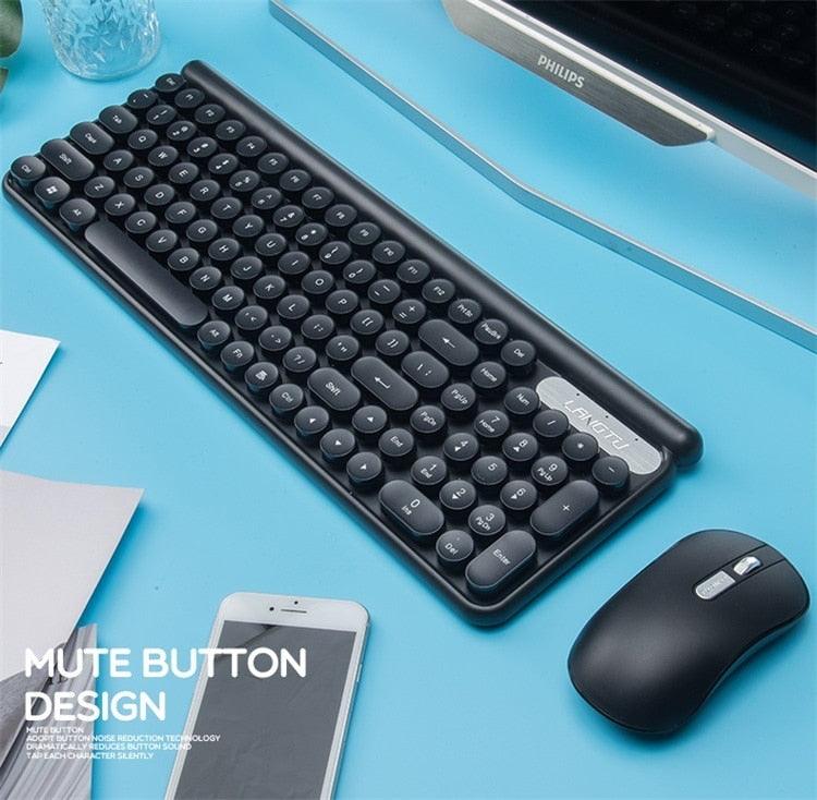 Wireless Mute Keyboard and Mouse Set With Keyboard and Mouse Auto Sleep