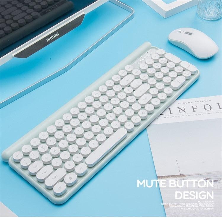 Wireless Mute Keyboard and Mouse Set With Keyboard and Mouse Auto Sleep