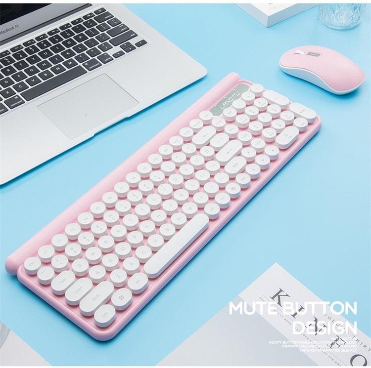 Wireless Mute Keyboard and Mouse Set With Keyboard and Mouse Auto Sleep