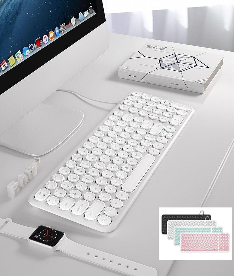 Multi-Color Mute Keyboard With USB, Wired For Notebook, Desktop And Home Office