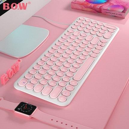 Multi-Color Mute Keyboard With USB, Wired For Notebook, Desktop And Home Office