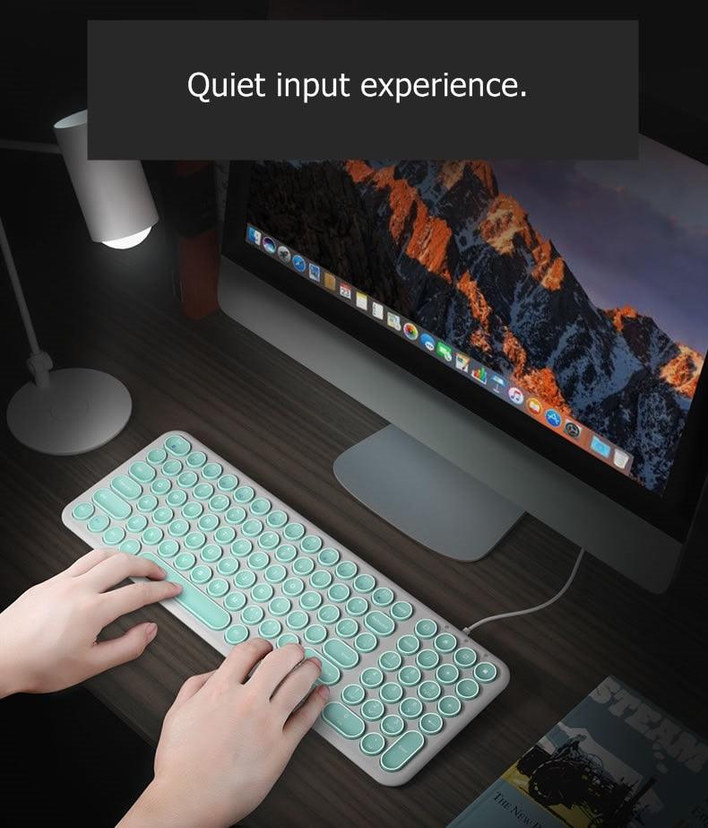 Multi-Color Mute Keyboard With USB, Wired For Notebook, Desktop And Home Office