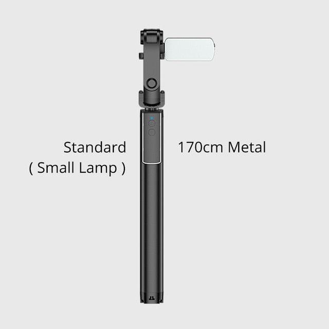 Integrated Portable Metal Selfie Stick With Bluetooth, Remote Control, Selfie Tripod, Telescopic Rod And  Fill Light