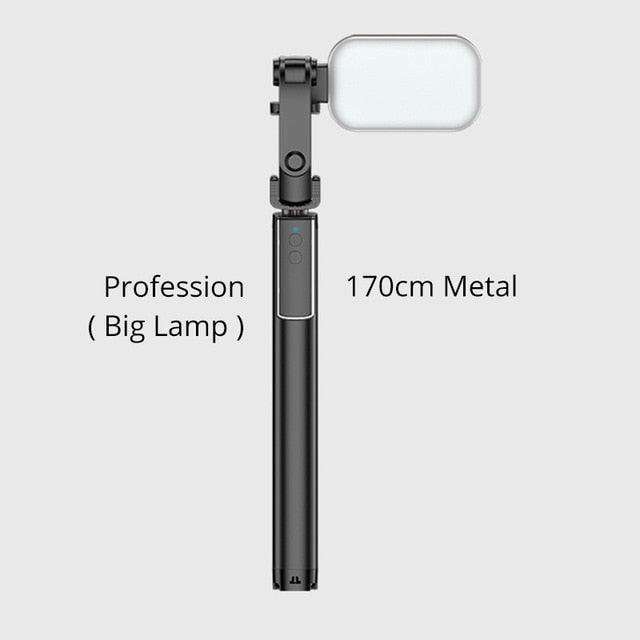 Integrated Portable Metal Selfie Stick With Bluetooth, Remote Control, Selfie Tripod, Telescopic Rod And  Fill Light