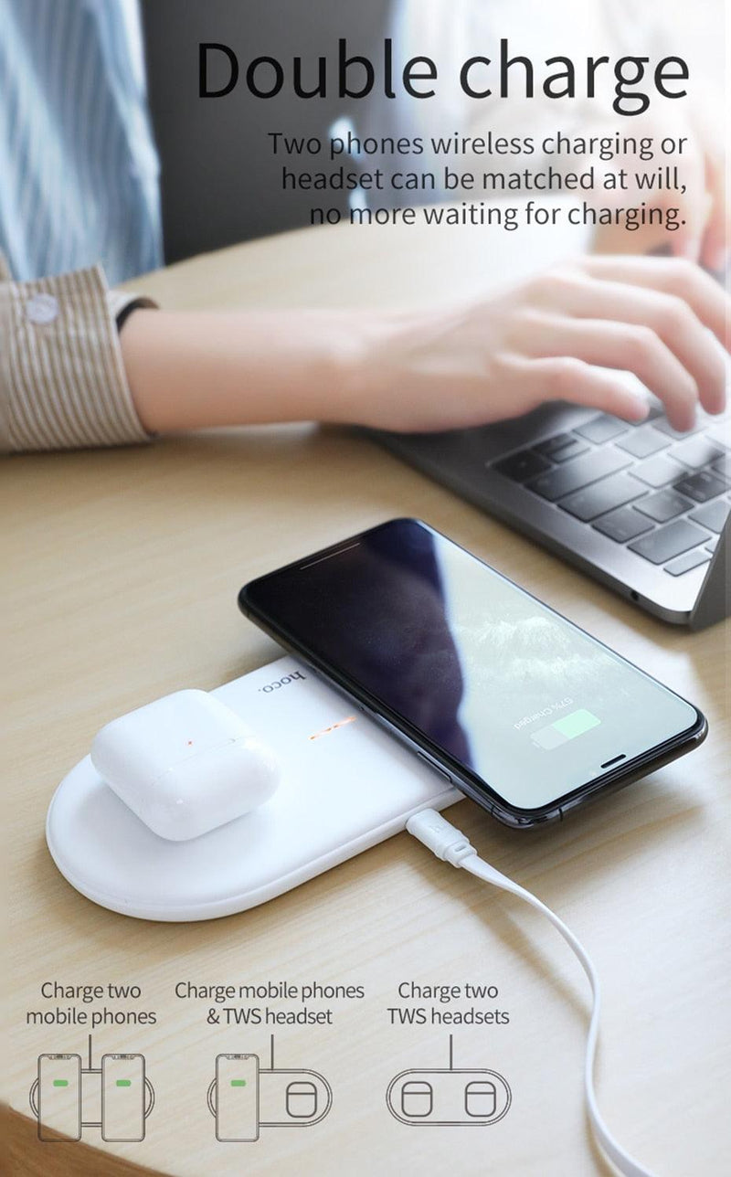 Fast Dual 2in1 Wireless Charger iPhone Samsung