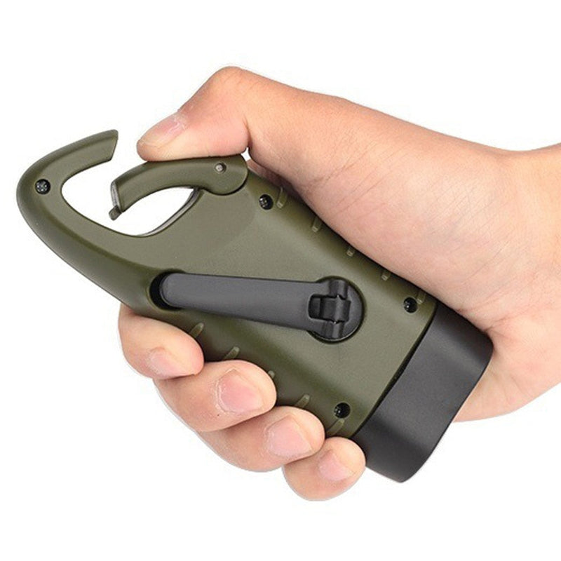 Solar & Hand-Crank Belt Buckle Emergency Flashlight | LED