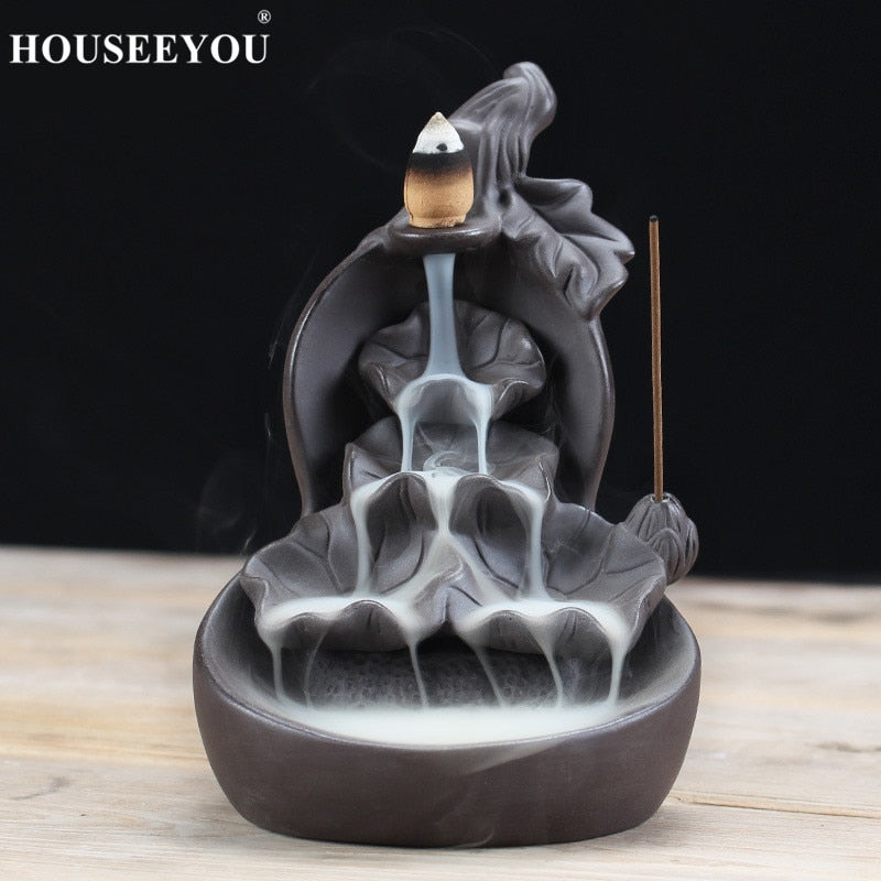 LotusGourd | Meditation Waterfall Incense Holder | Cone & Stick