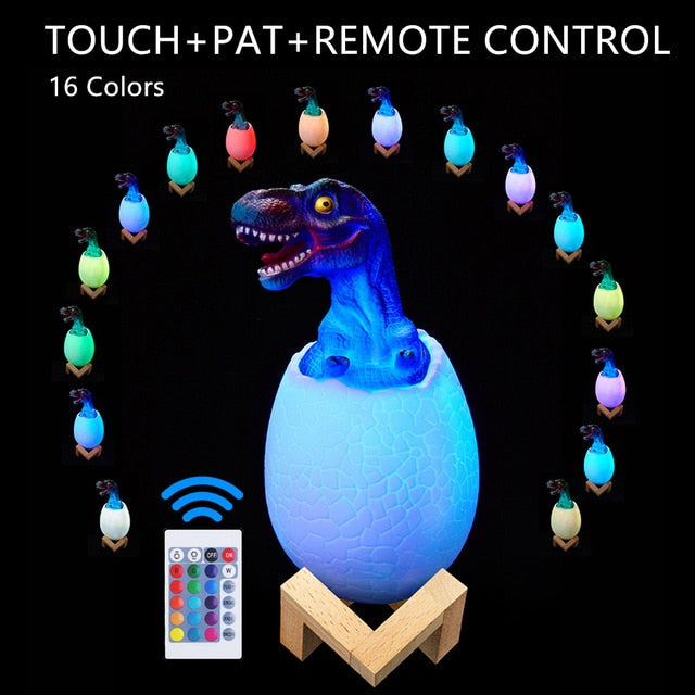 Baby Dinosaur Hatching Night Light | Remote Controlled | 16 Color