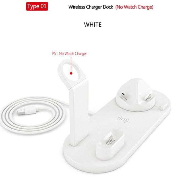 6 in 1 Wireless Charger Dock Station for iPhone Apple Watch AirPods Pro