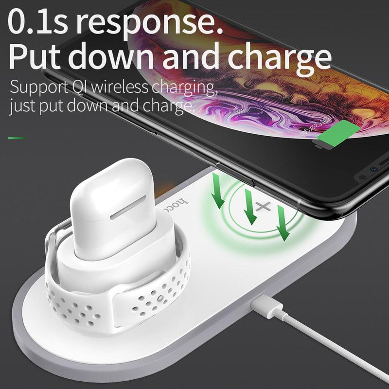 Qi Wireless Charger 10W Fast Charging Pad 3 in 1