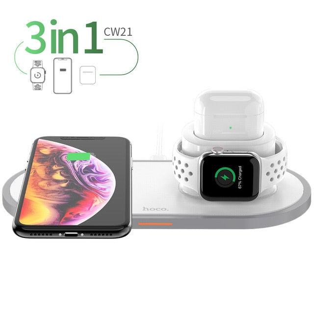 Qi Wireless Charger 10W Fast Charging Pad 3 in 1