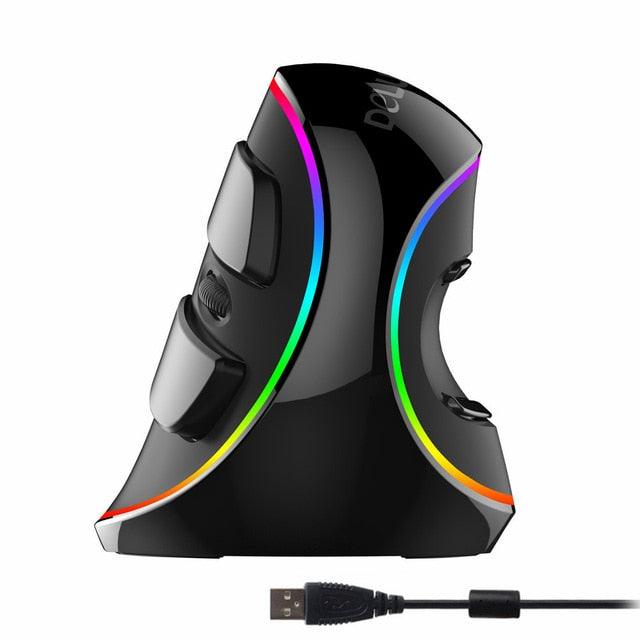 Delux M618 PLUS Ergonomics Wired/Wireless Vertical Gaming RGB Mouse 6 Buttons 4000 DPI