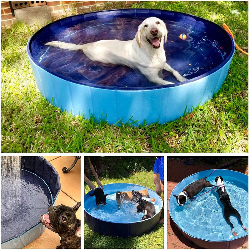 Dog & kids Swimming Pool, Foldable Large Doggy Swimming Pools, Blue & Red Bath Pool