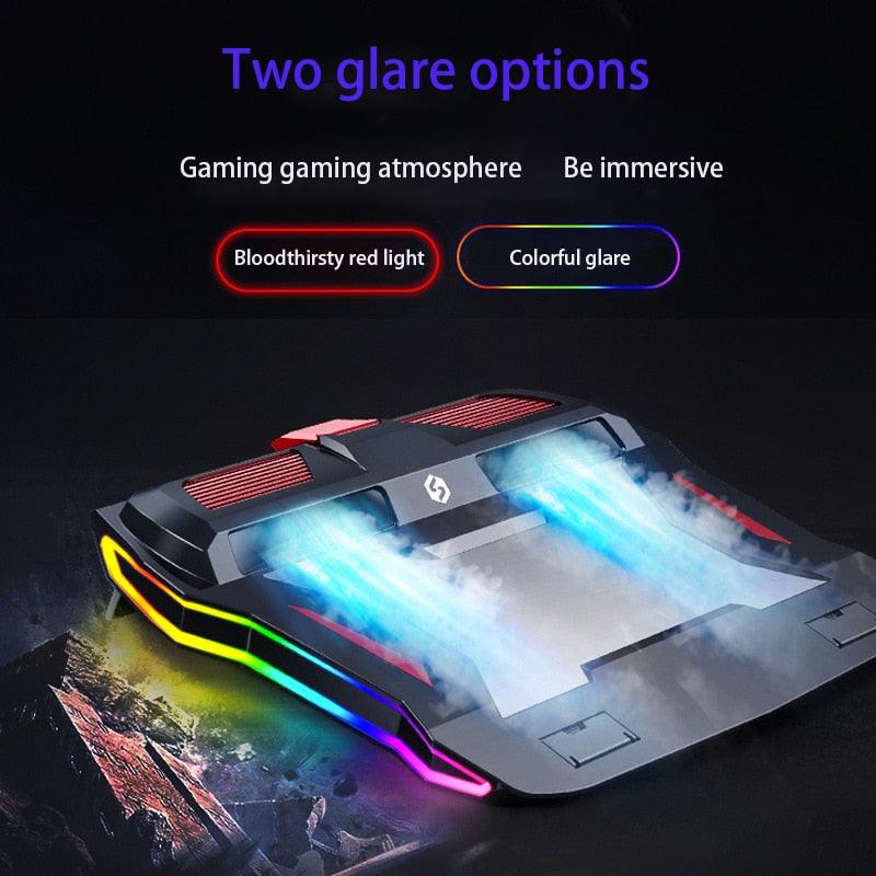 RGB Gaming Adjustable stand 3000 RPM Powerful Air Flow Cooling Pad For 12-17 inch Laptop