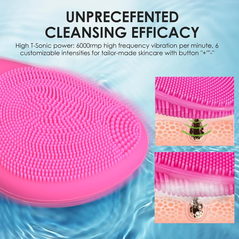 Smart Ultrasonic Silicone Face Cleaner Brush Beauty Cleanser Tool