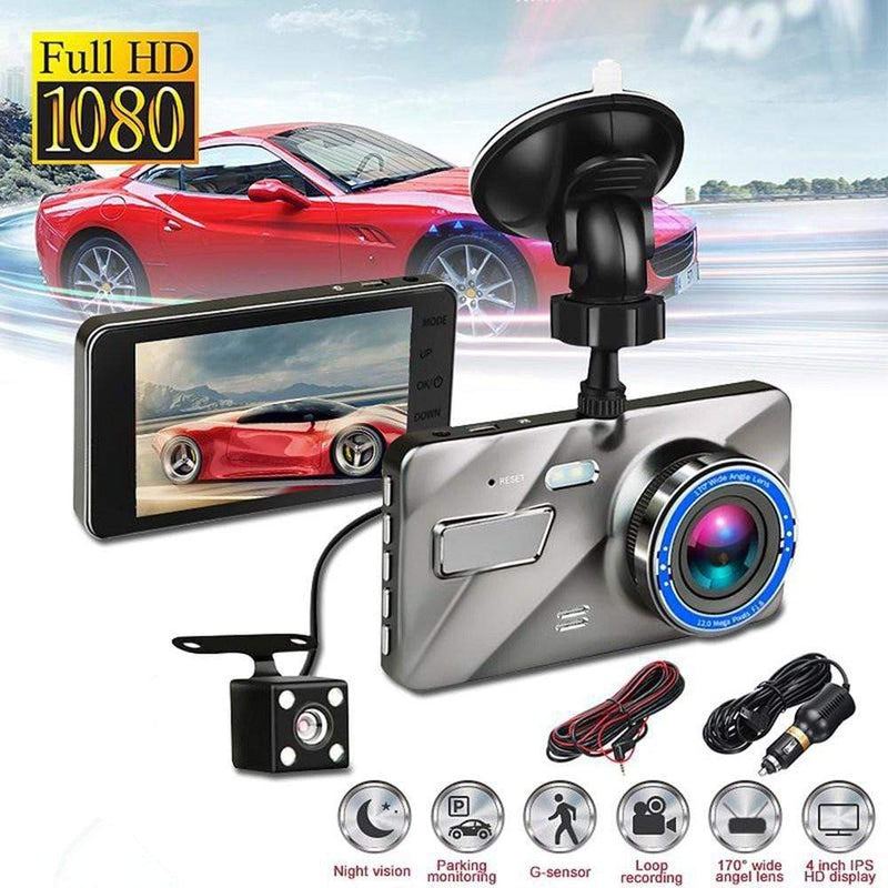 Car Front And Rear Dash Cam Surveillance (1080P HD) Dual Vehicule Dash Cam, Day & Night Vision