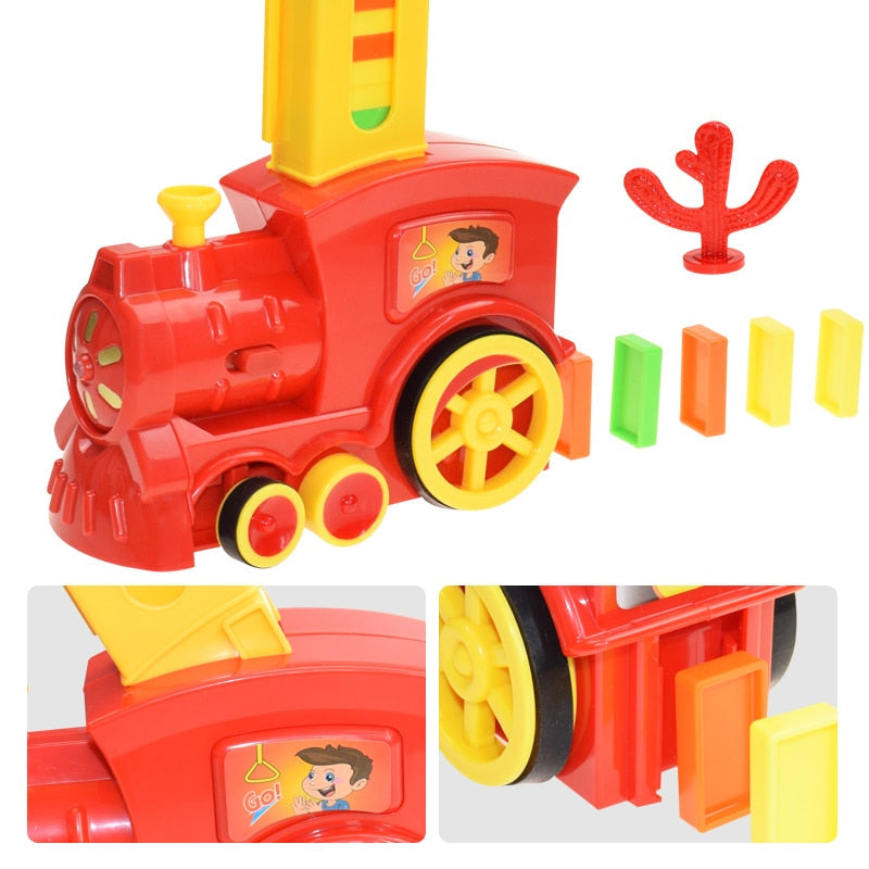 Automatic Domino Setting Train Domino Blocks Building Stacking Toy