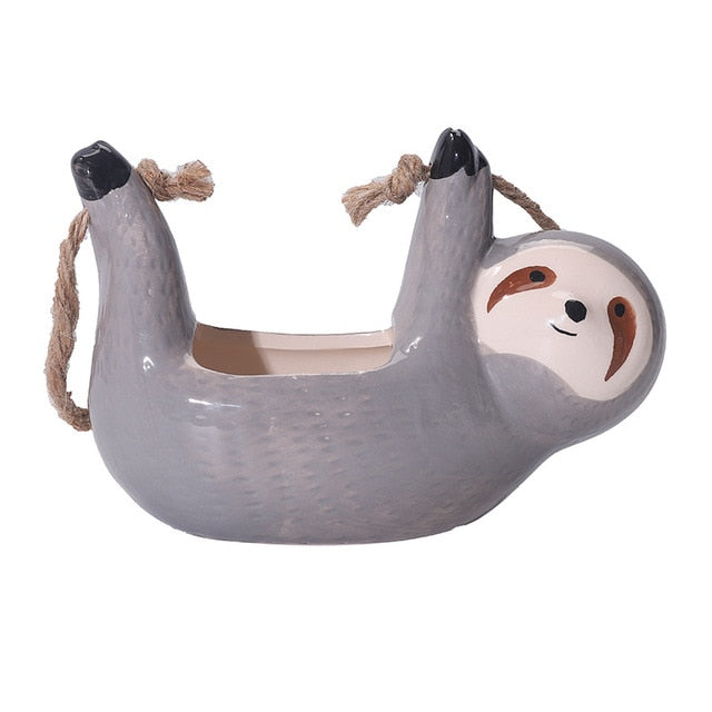 CeramiSloth | Cute Hanging Cartoon Sloth Planter