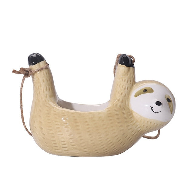 CeramiSloth | Cute Hanging Cartoon Sloth Planter