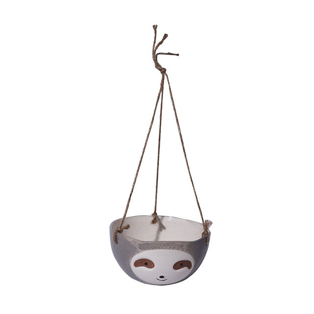 CeramiSloth | Cute Hanging Cartoon Sloth Planter