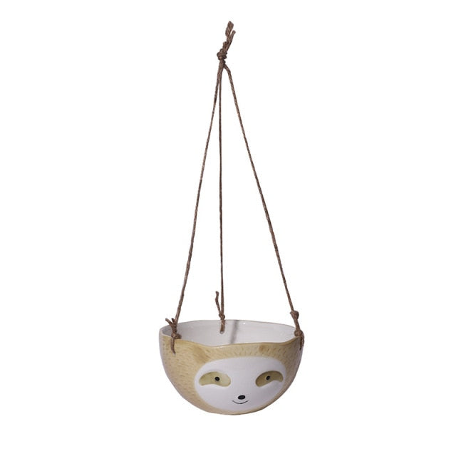 CeramiSloth | Cute Hanging Cartoon Sloth Planter