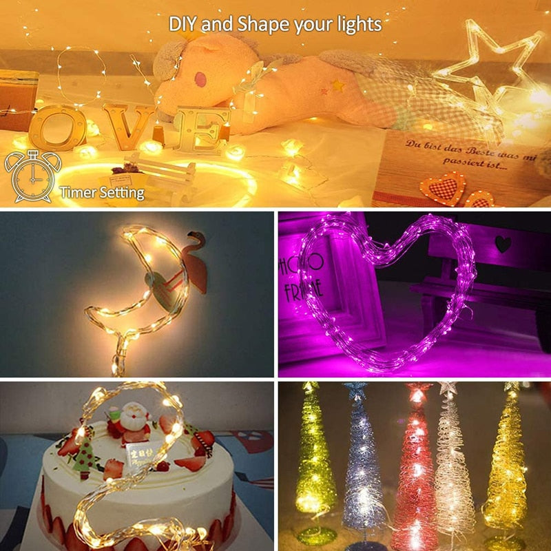 Christmas Tree LED String Lights With Cellphone App Remote Control, Waterproof Xmas Tree Decoration Indoor & Outdoor control Copper Wire