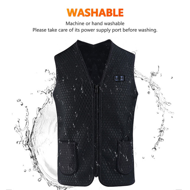 7 Heating Zone Unisex Self-Heating Winter Vest | USB Rechargeable | Washable