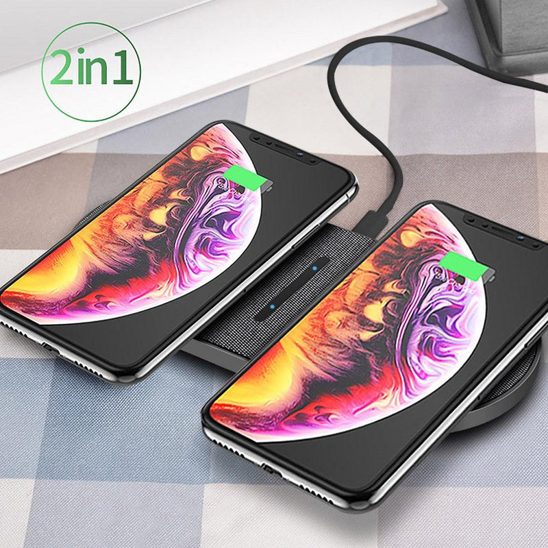 2 in 1 30W Dual Seat Qi Wireless Charger