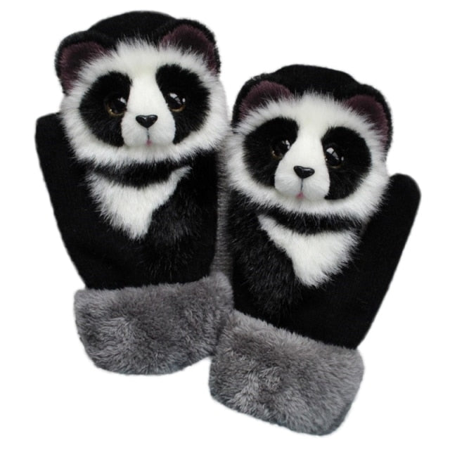 Cartoon Animal Fluffy Cozy Gloves