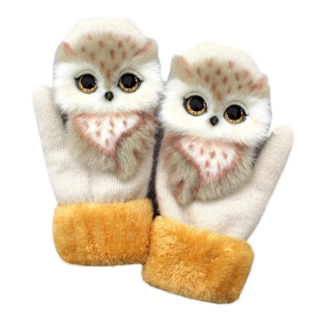 Cartoon Animal Fluffy Cozy Gloves