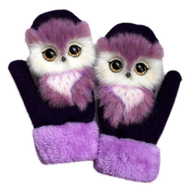 Cartoon Animal Fluffy Cozy Gloves