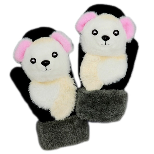 Cartoon Animal Fluffy Cozy Gloves