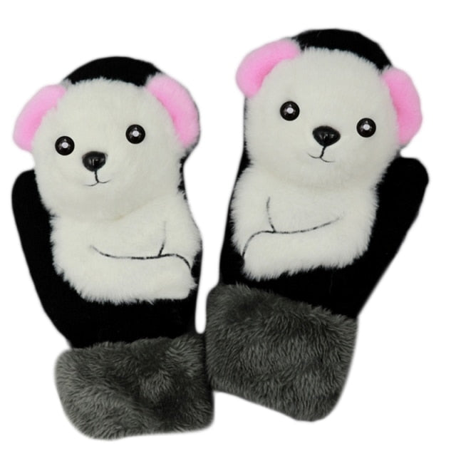 Cartoon Animal Fluffy Cozy Gloves