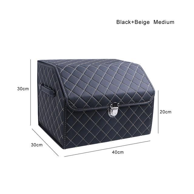 PU Leather Car Trunk Folding Storage Bag